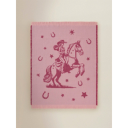 Pink Cowgirl Tassel Edge Woven Throw