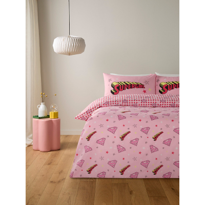 Warner Bros.Pink Super Girl Reversible Duvet Set