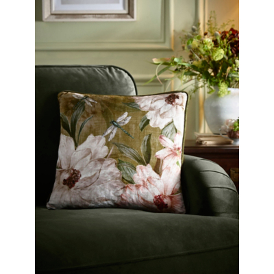 Appletree Olive Green Fiorella Filled Cushion