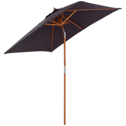 Outsunny Dark Grey 2 x 1.5m Wood Frame Parasol