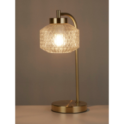 Searchlight Clear Glass And Brass Table Lamp
