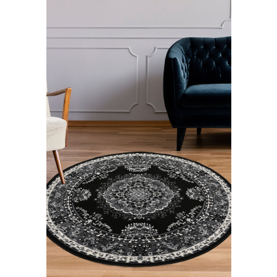 maker Black Maestro Traditional Circle Rug