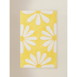 Yellow Daisy Cotton Bath Mat