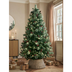 Green Cone & Berry 7ft Pre-Lit Christmas Tree