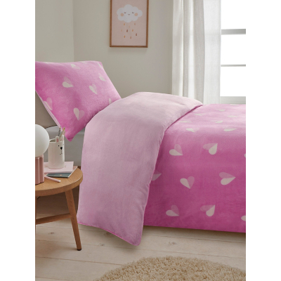 Pink Hearts Fleece Duvet Set