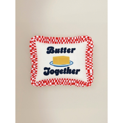 Cream Butter Together Frill Edge Cushion