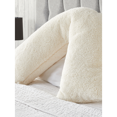 Downland Cream V-Shape Fleece Pillow
