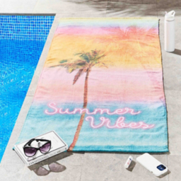 Sassy B Summer Vibes Cotton White Beach Towel