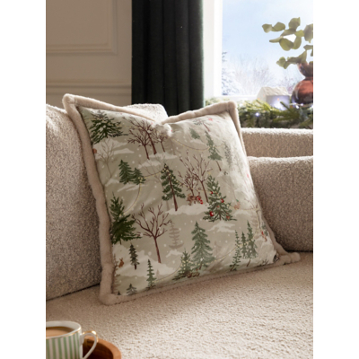 Forest Festivities Velvet Cushion