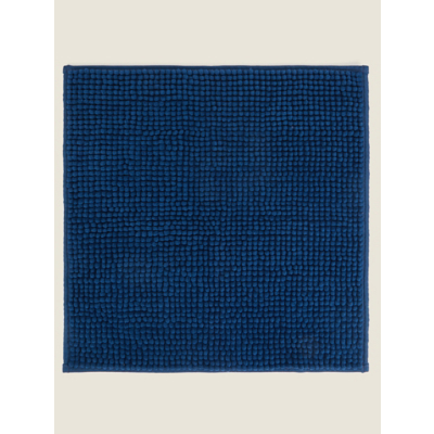 Blue Solid Chenille Shower Mat