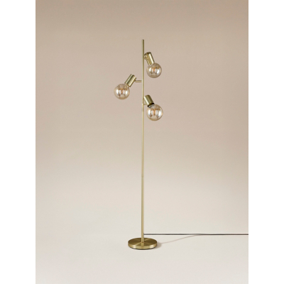 Gold-Tone Metal Orb Floor Lamp