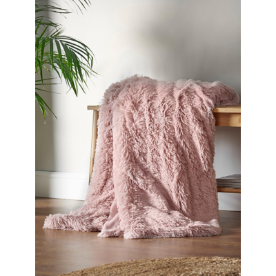 Catherine Lansfield Blush Cuddly Blanket Throw - 150 x 200cm