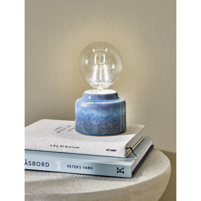Blue Reactive Glaze Portable Battery Lamp