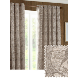 furn. Taupe Winter Woods Animal Chenille Eyelet Curtain