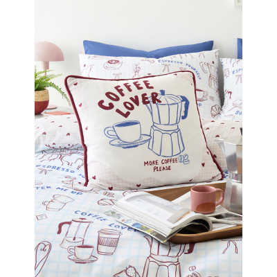 Fusion Coffee Club Velvet 43 x 43cm Filled Cushion