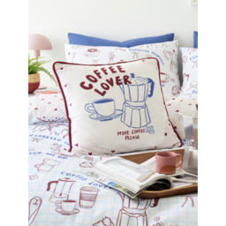 Fusion Coffee Club Velvet 43 x 43cm Filled Cushion