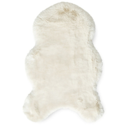 Think Rugs Ivory Teddy Luxury Super Soft Pelt Shape Rug