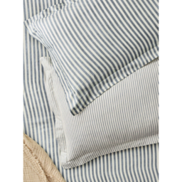 Hebden Navy Mélange Stripe 100% Cotton Pillowcase Pair