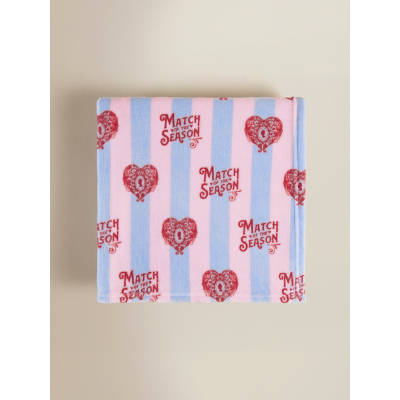 Bridgerton Pink and Blue Striped Throw - 150 x 120cm