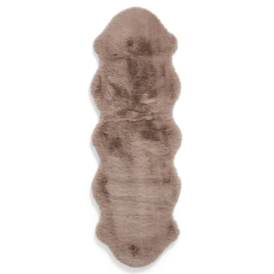 Think Rugs Mink Teddy Luxury Super Soft Pelt Shape Runner