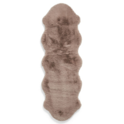 Think Rugs Mink Teddy Luxury Super Soft Pelt Shape Runner