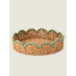 Green Round Scalloped Tray
