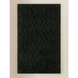 Green Dark Garden Tufted Leaves Cotton Bath Mat