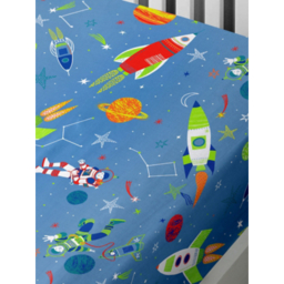 Bedlam Space Supersonic Blue Fitted Bed Sheet