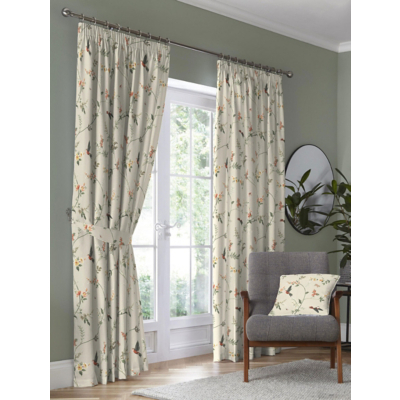 Dreams & Drapes Darnley 100% Cotton Natural Coral Pencil Pleat Curtains