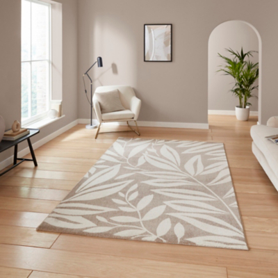 Catherine Lansfield Natural Sorral Leaves Botanical Rug