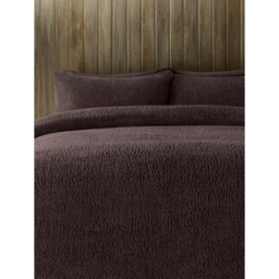 Chocolate Plain Teddy Finish Duvet Set