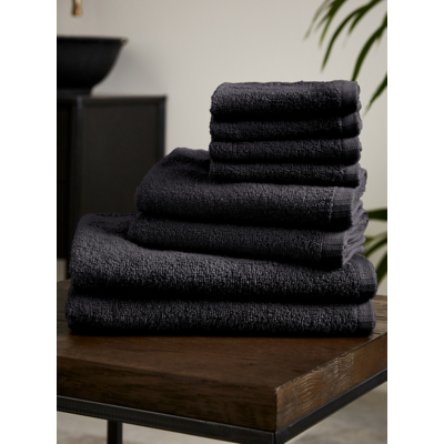 Catherine Lansfield Black Quick Dry Towel Bale - Set of 8