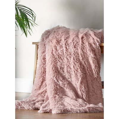 Catherine Lansfield Blush Cuddly Large Blanket Throw - 245 x 280cm