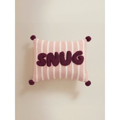 Pink Snug Slogan Cushion