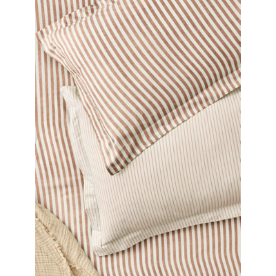 Hebden Dark Brown Mélange Stripe 100% Cotton Pillowcase Pair