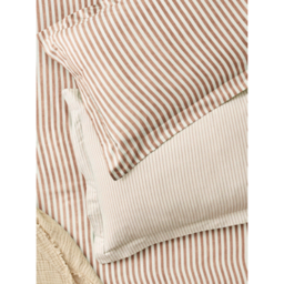 Hebden Dark Brown Mélange Stripe 100% Cotton Pillowcase Pair