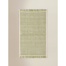 Green Textured Dot Cotton Bath Mat