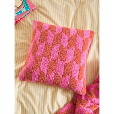 Furn Pink Olsen Geometric Cushion