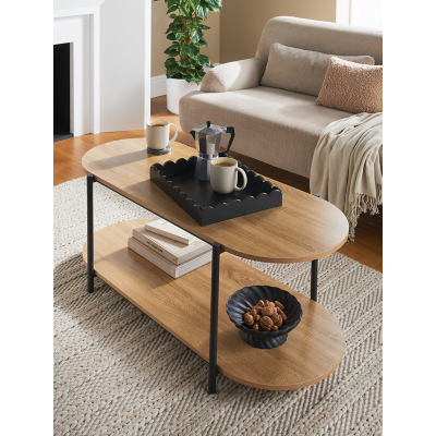 Natural Lozenge 2-Tier Coffee Table