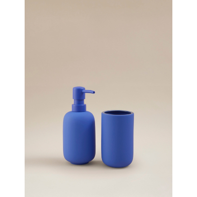 Blue Matt Dazzling Soap Dispenser & Tumbler Set