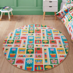 Catherine Lansfield Kids Rug Curious Caterpillar 133x133cm