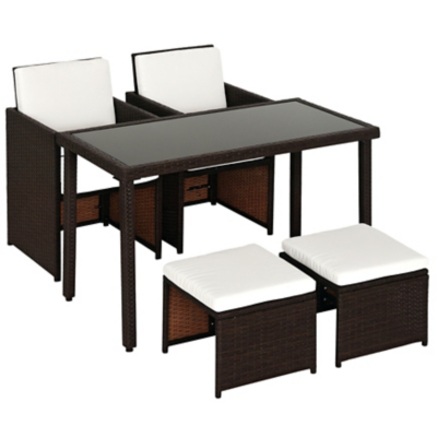 Outsunny 2 Seater Rattan Cube Dining Set