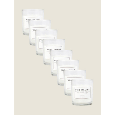 White Wild Jasmine Scented Candle - Set of 8