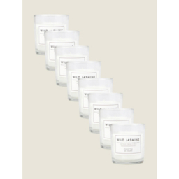 White Wild Jasmine Scented Candle - Set of 8