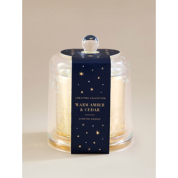 Warm Amber & Cedar Laser Cut Cloche Candle