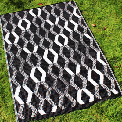 Fusion Black Rico Outdoor Rug