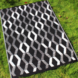 Fusion Black Rico Outdoor Rug