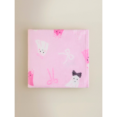 Pink Ghost Fleece Blanket - 120 x 150 cm