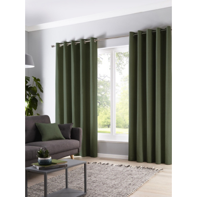 Fusion Cannes Bottle Green Eyelet Curtains