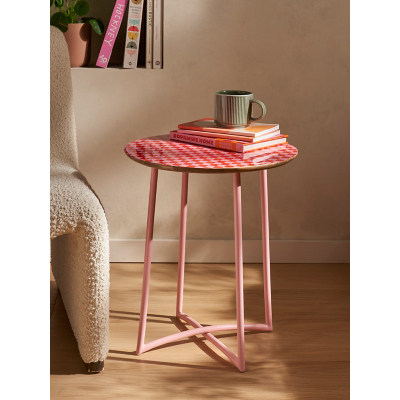 Pink and Red Checkerboard Table